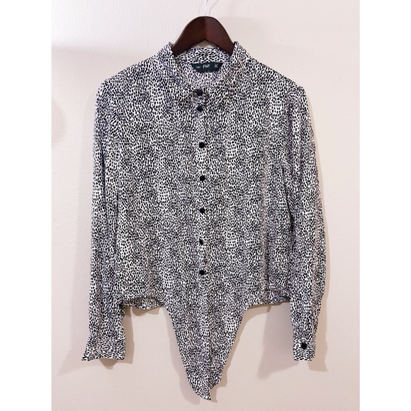 F&F Animal Print Long Sleeve Blouse Size 6 Small - Picture 1 of 9
